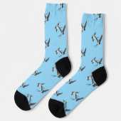 Two Barn Swallows Flying Sustainable Premium Crew Socken (Linkes Detail)