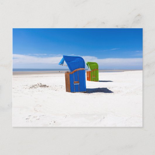Two beach chairs at the North Sea Postkarte (Vorderseite)
