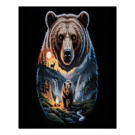Two bears in the forest dark 2 poster