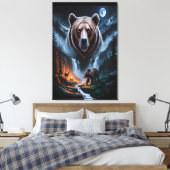 Two bears in the forest dark 4 leinwanddruck (Insitu (Schlafzimmer))