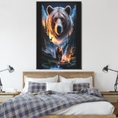 Two bears in the forest dark 6 leinwanddruck (Insitu (Schlafzimmer))