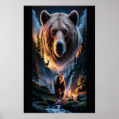 Two bears in the forest dark 6 poster (Vorne)