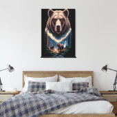 Two bears in the forest dark leinwanddruck (Insitu (Schlafzimmer))