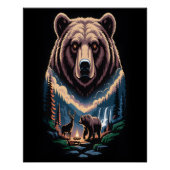 Two bears in the forest dark poster (Vorderseite)
