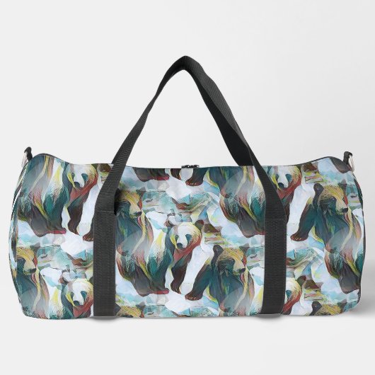 Two Bears in Winter Wildlife Abstract Art Duffle Bag (Vorderseite)
