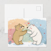 Two Bears One Heart Postkarte (Vorne/Hinten)