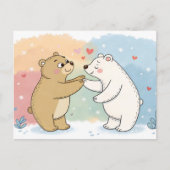 Two Bears One Heart Postkarte (Vorderseite)