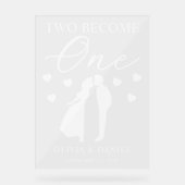 Two Become One Custom Wedding Acrylschild (Vorderseite)