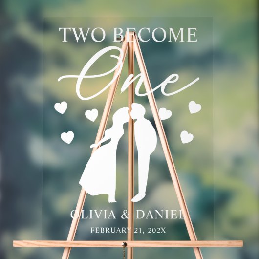 Two Become One Custom Wedding Acrylschild (Neutral)