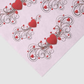 Two Become One Scrolled Hearts Pink Seidenpapier (Detail)