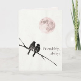 Two Birds Sumi-E | Freundschaft, immer | Dankeskarte