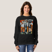 Two black cats humorous kitten sweatshirt (Vorne ganz)
