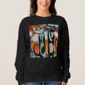 Two black cats humorous kitten sweatshirt (Vorderseite)