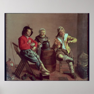Two Boys und eine Girl Making Music, 1629 Poster