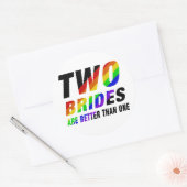 Two brides are better | Lesbian Pride  Runder Aufkleber (Umschlag)