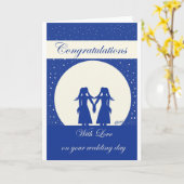 Two Brides Wedding Card - Glückwunsch Karte (Gelbe Blume)