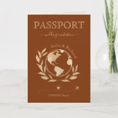Two Brides Wedding Destination Passport - Weltkart Einladung (Vorderseite)