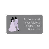 Two Brides Wedding (Lilac Gray) Personalisiert Adressaufkleber (Vorne)