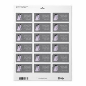 Two Brides Wedding (Lilac Gray) Personalisiert Adressaufkleber (Vorne)