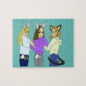 Two bunnies and a kitty puzzle (Horizontal)