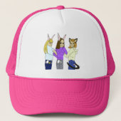 Two bunnies and a kitty truckerkappe (Vorderseite)