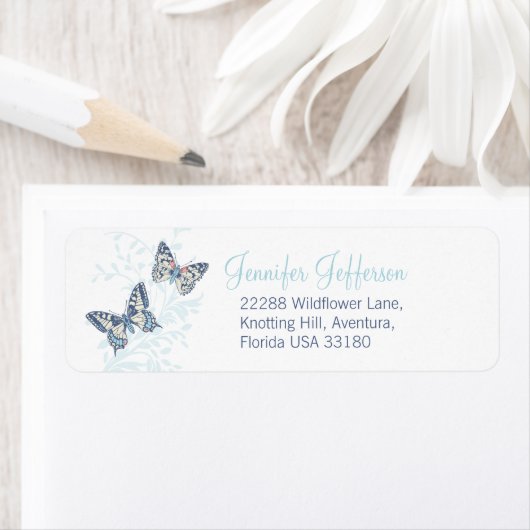 Two butterflies inked blue wedding (Insitu)