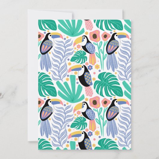 TWO-CAN (Toucan) Tropischer Geburtstag Einladung (Rückseite)