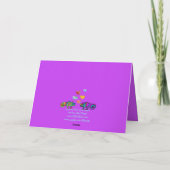 Two Cartoon Chameleon Purple Fushia Valentine Card Karte (Rückseite)