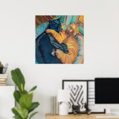 Two Cats Cuddling Poster (Heimbüro)