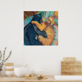 Two Cats Cuddling Poster (Küche)