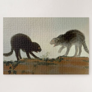 "Two Cats Fighting" von Francisco Goya Puzzle