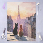 Two Cats On A Paris Rooftop Seidenpapier (Basteln)