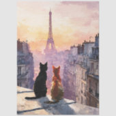 Two Cats On A Paris Rooftop Seidenpapier (Vorderseite)