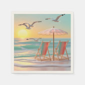 "Two Chairs Beside The Sea" Serviette (Vorderseite)