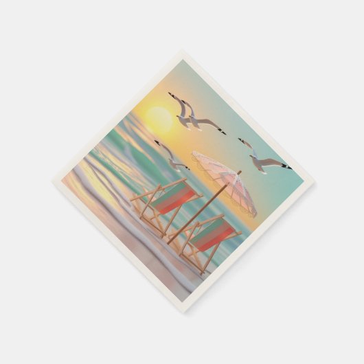 "Two Chairs Beside The Sea" Serviette (Ecke)