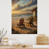 Two Chairs on a Beach Poster (Küche)