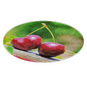 "Two Cherries Fruit" Niedliches Foto. Jetzt kaufen Schneidebrett (Ecke)