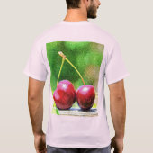 "Two Cherries Fruit" Niedliches Foto. Jetzt kaufen T-Shirt (Rückseite)