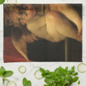 Two Cherubs Reading by Rosso Fiorentino, Angels Geschirrtuch (Gefaltet)