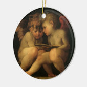 Two Cherubs Reading by Rosso Fiorentino, Angels Keramik Ornament (Links)