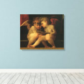 Two Cherubs Reading by Rosso Fiorentino, Angels Leinwanddruck (Insitu (Holzboden))