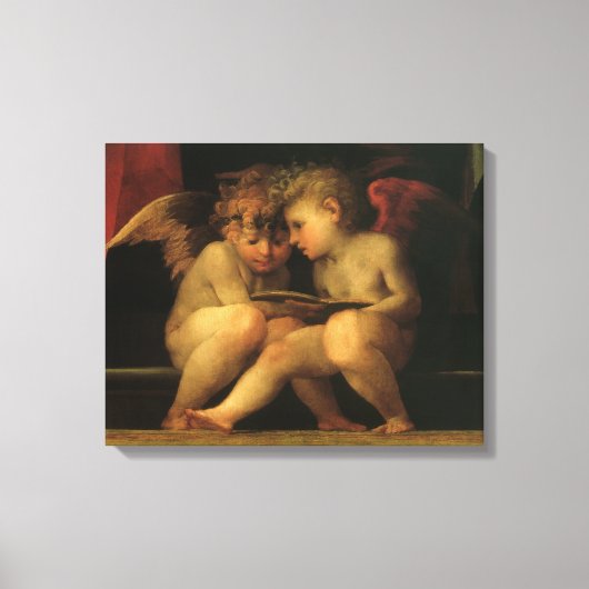 Two Cherubs Reading by Rosso Fiorentino, Angels Leinwanddruck (Vorderseite)