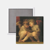 Two Cherubs Reading by Rosso Fiorentino, Angels Magnet (Vorderseite/Rückseite)