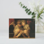Two Cherubs Reading by Rosso Fiorentino, Angels Postkarte (Stehend Vorderseite)