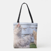 Two Chickens Cute Farm Tote Bag Tasche (Rückseite)