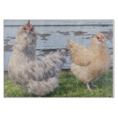 Two Chickens Cutting Board Farmhouse Style Schneidebrett (Vorderseite)