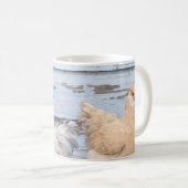 Two Chickens Farmhouse Kitchen Rustic Country Kaffeetasse (VorderseiteRechts)