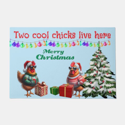 Two Chicks Christmas Doormat Fußmatte (Vorderseite)