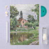 Two Children by a Duck Pond by Peder Mork Monsted Seidenpapier (Handwerk)