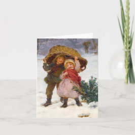 Two children in the snow by Frederick Morgan Karte